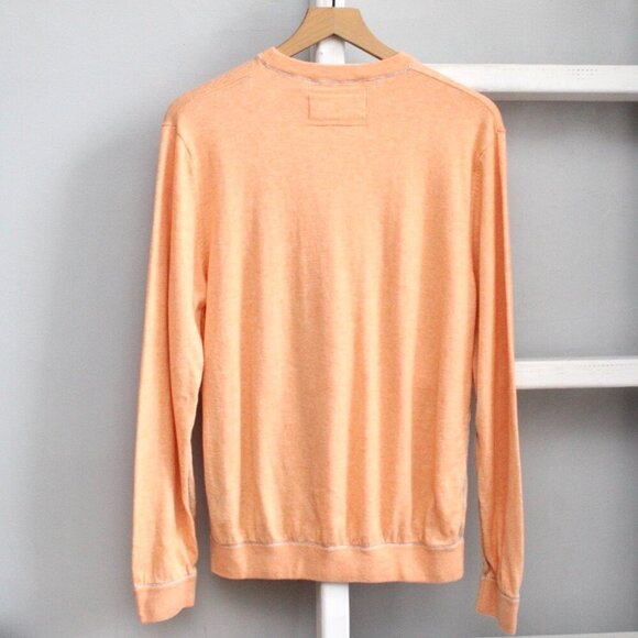 Zegna Sport Orange Cashmere Cotton Blend Knit Pullover Sweater Size Large - Picture 2 of 6